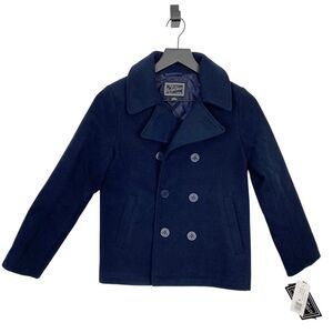 Rothschild Pea Coat Boys Blue Wool